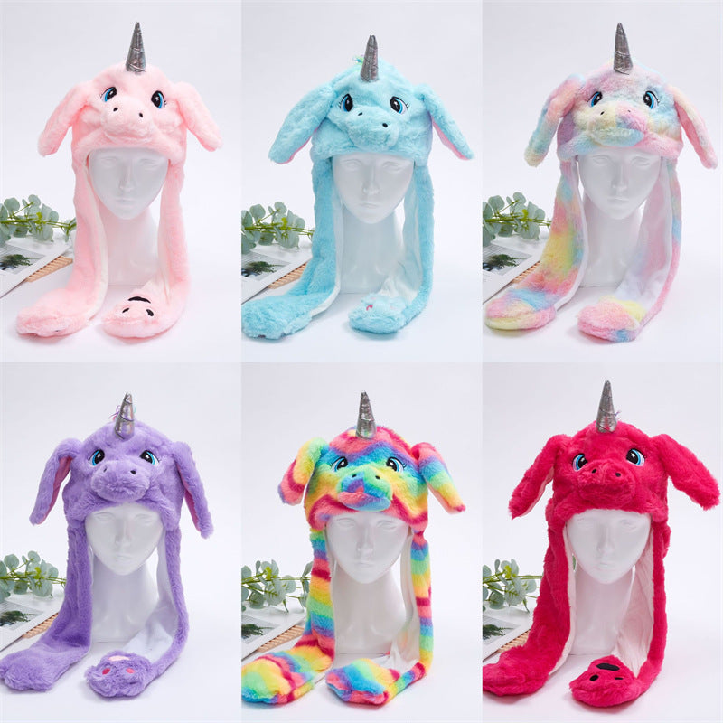 丨 Women's Cute Fluffy Plush Hat Movable Ears