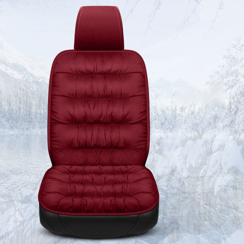丨 Winter Down Velvet Car Cushion Half-pack Small Waist Main Seat Cover