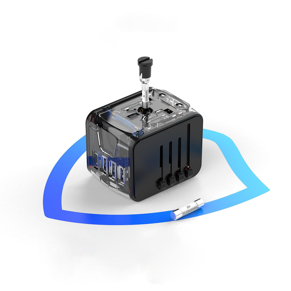 丨 Multi-function Travel Charger Stand USB & Type-C Ports ABS