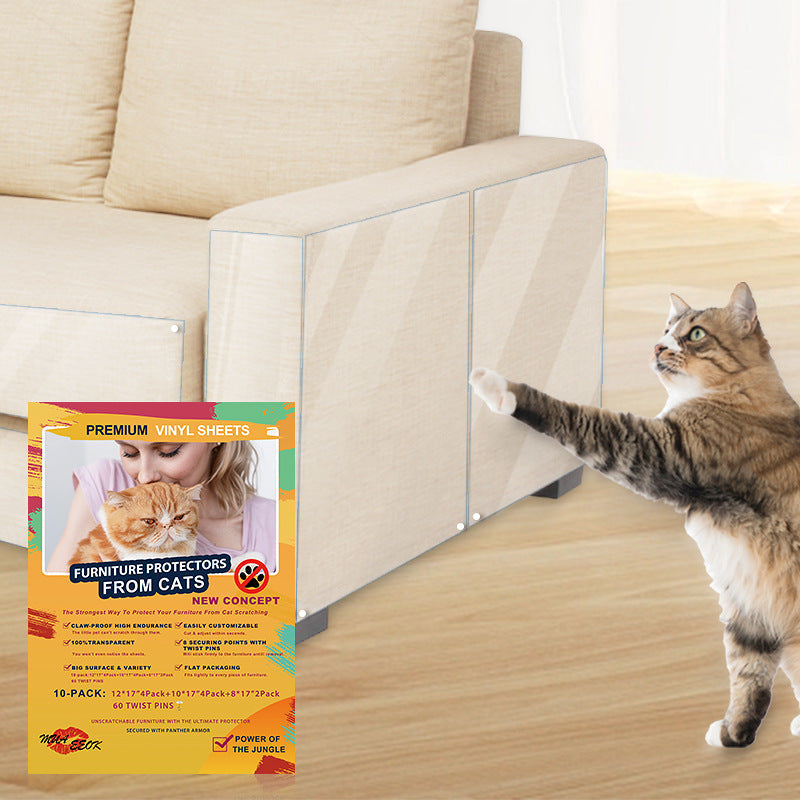 Sofa Anti-Cat Scratch Protective Film (10 Pieces) | Invisible, Transparent, Wear-Resistant, Durable, Furniture Protection, Cat and Dog Scratch and Bite Repellent