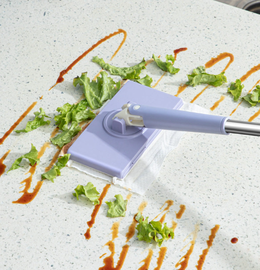 Multi-functional Household Mop with Clip-on Cloth
