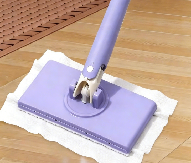 Multi-functional Household Mop with Clip-on Cloth