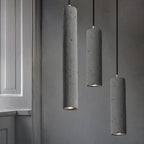 StoneCast Industrial Cylinder Pendant Light made of Concrete | 1 Light | Smooth or Rough Surface