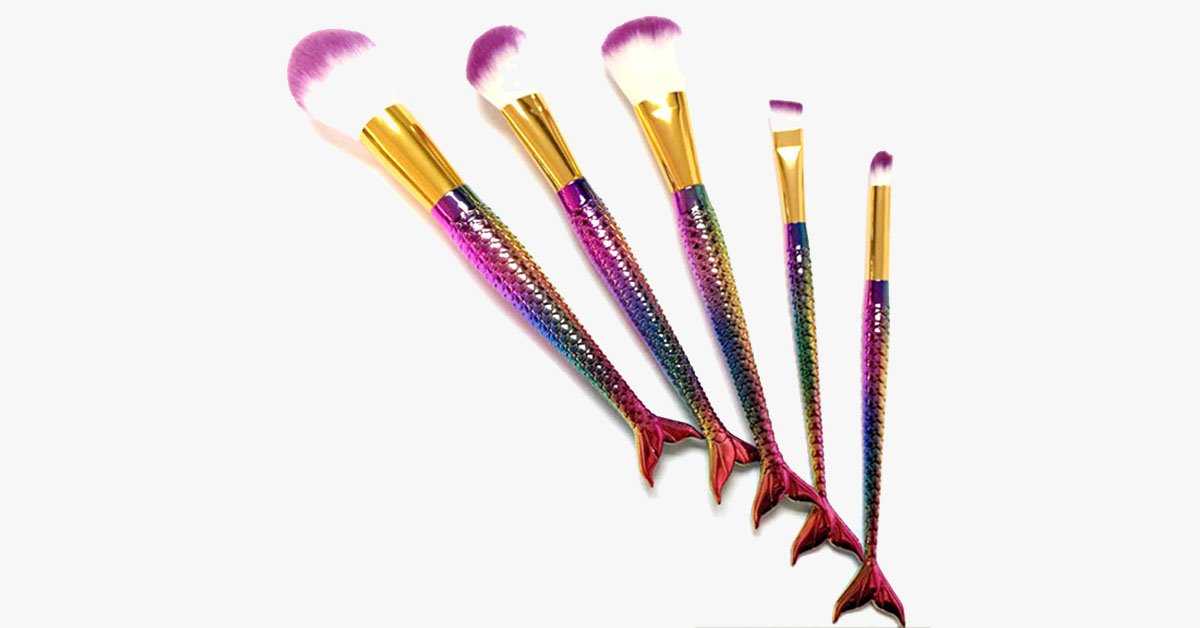 Mermaid Brush Set with 5 Brushes - Gives you the look you desire!