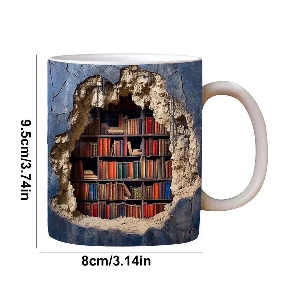 3D-Bookcase-Ceramic-Mug for Book Lovers