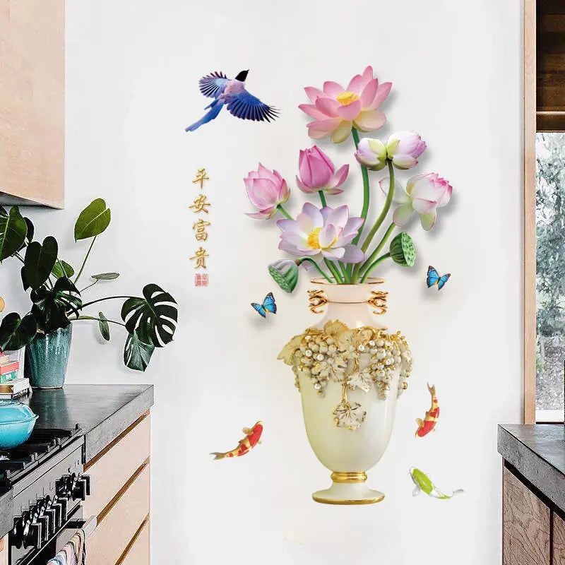 3D Wall Sticker Vase – Large Decor Made of Eco-Friendly PVC