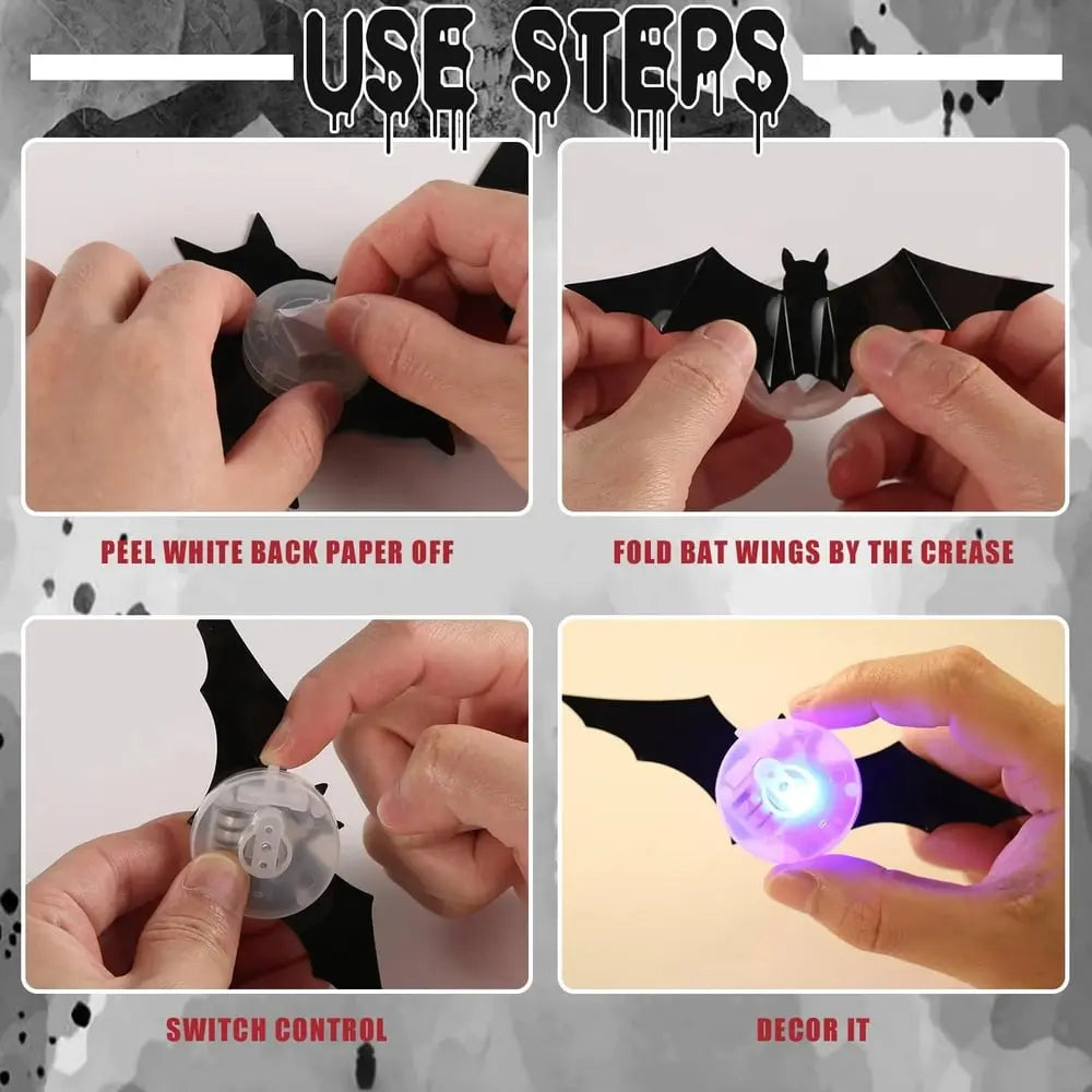 3D flying Halloween bat wall decorations