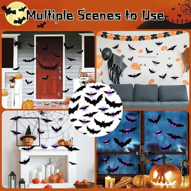 3D flying Halloween bat wall decorations