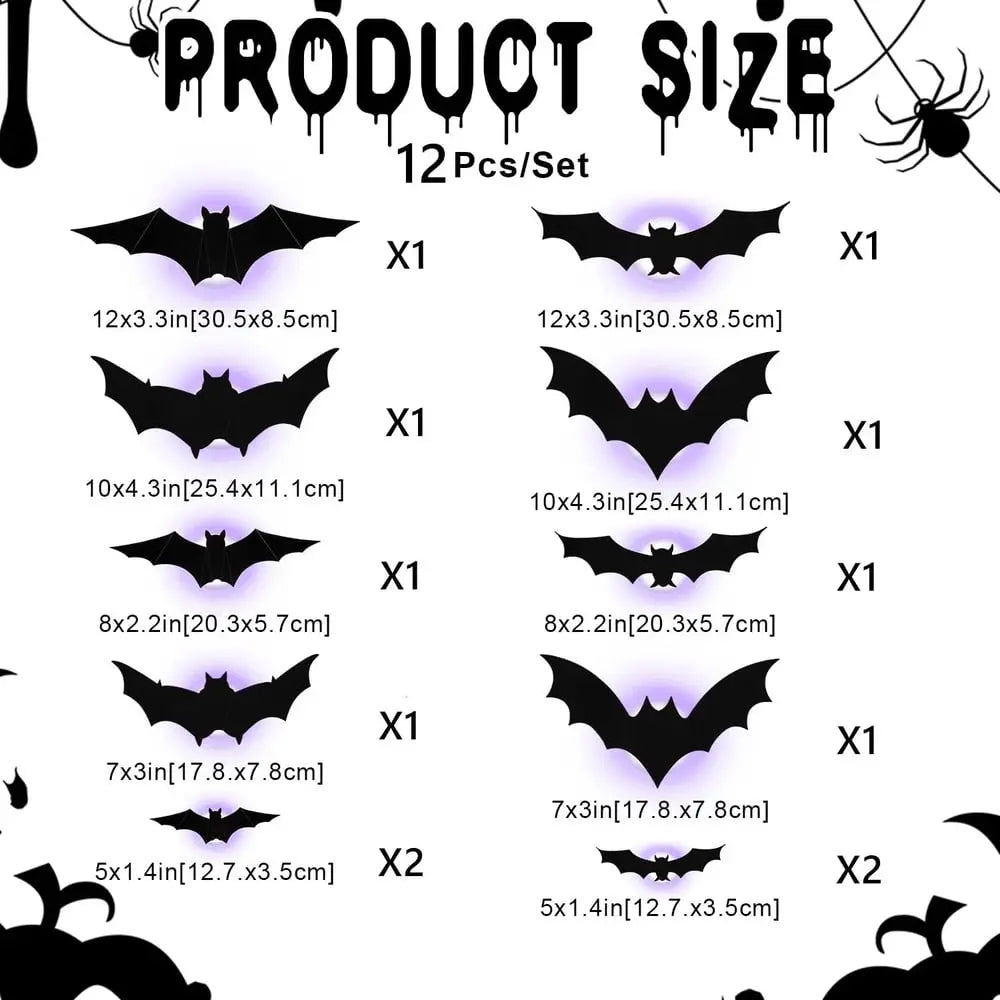 3D flying Halloween bat wall decorations