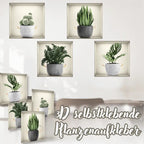 3D self-adhesive plant sticker set
