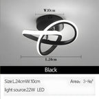 Ceiling Light with LED Black Metal Frame