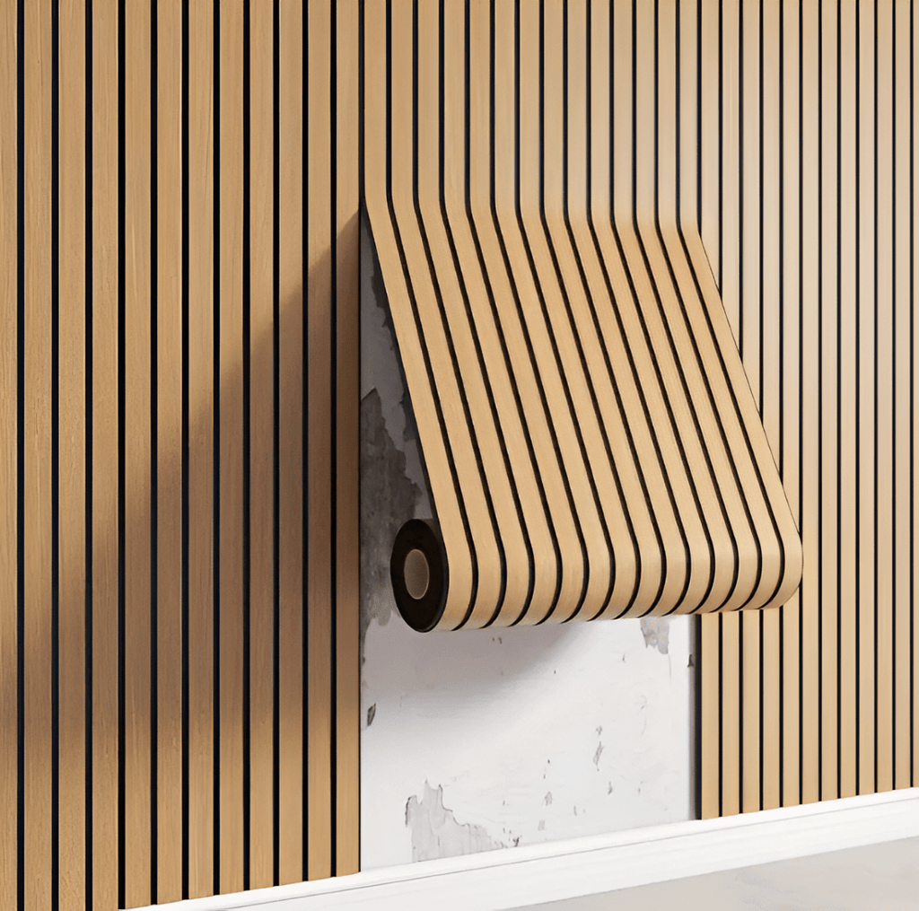 Self-adhesive wooden panels for stylish wall design
