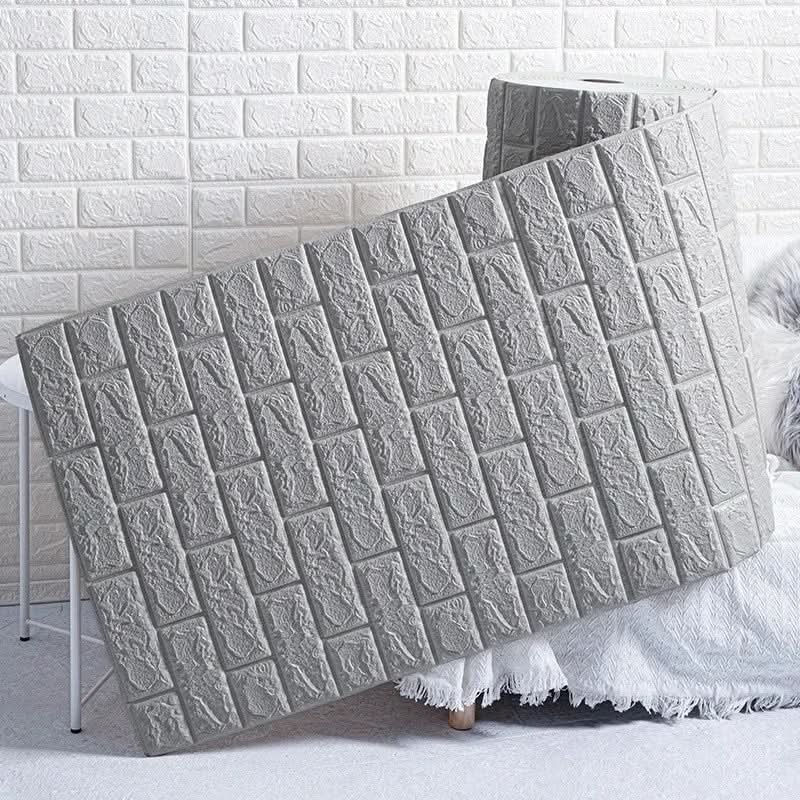 3D foam wallpaper in brick pattern