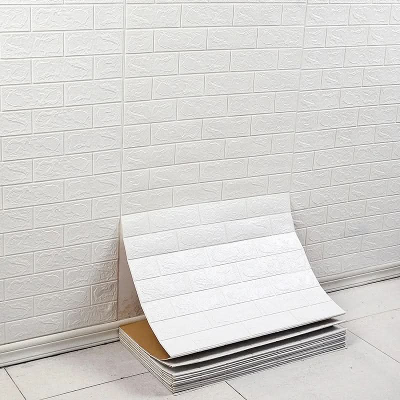 3D foam wallpaper in brick pattern