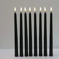 3 pieces black LED candles with flickering flame