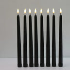 3 pieces black LED candles with flickering flame