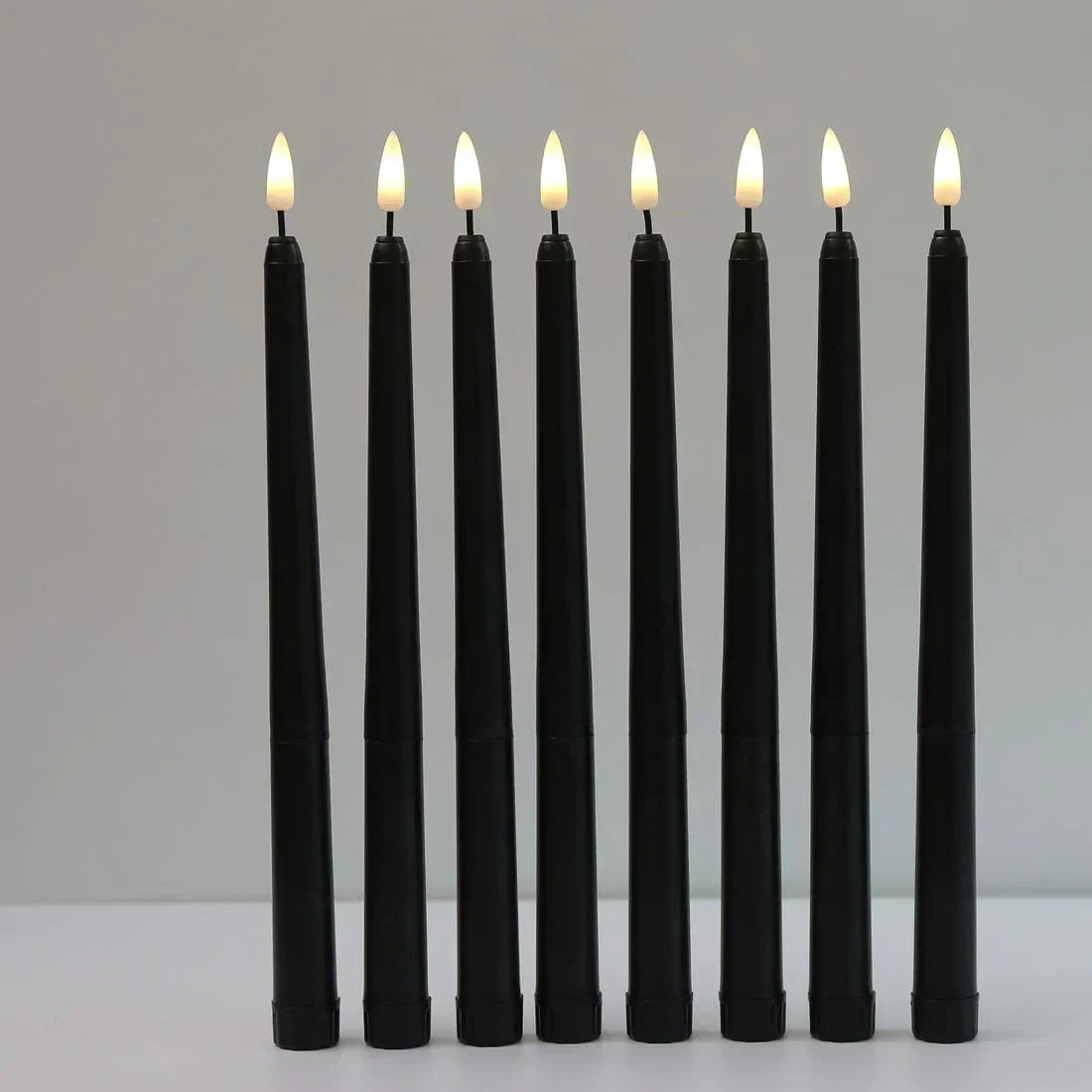 3 pieces black LED candles with flickering flame