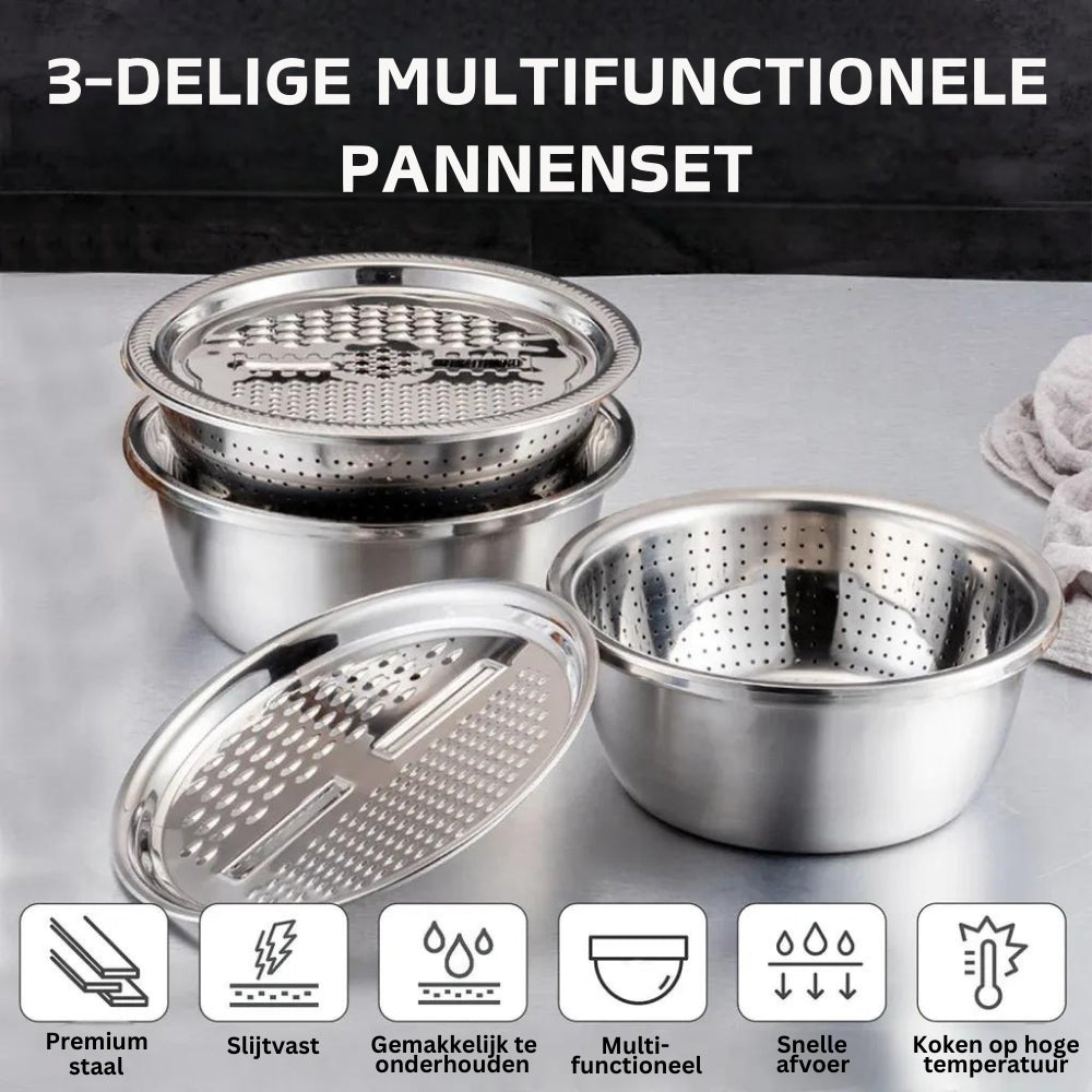Master Chop - Stylish 3-in-1 Cutting Drawer made of stainless steel