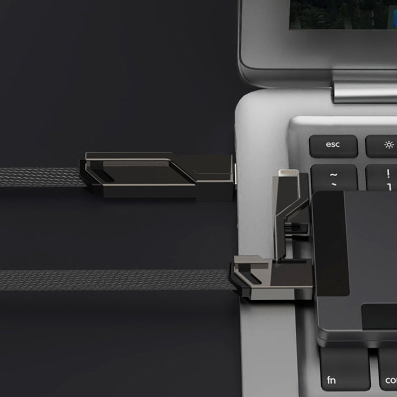 4-in-1 braided anti-tangle charging cable