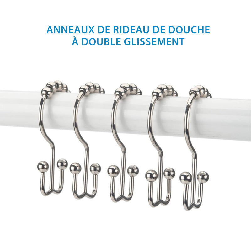 Stainless steel shower curtain hooks (12 pieces)