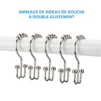 Stainless steel shower curtain hooks (12 pieces)