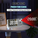 Digital Projection Alarm Clock with 180-Degree Projector