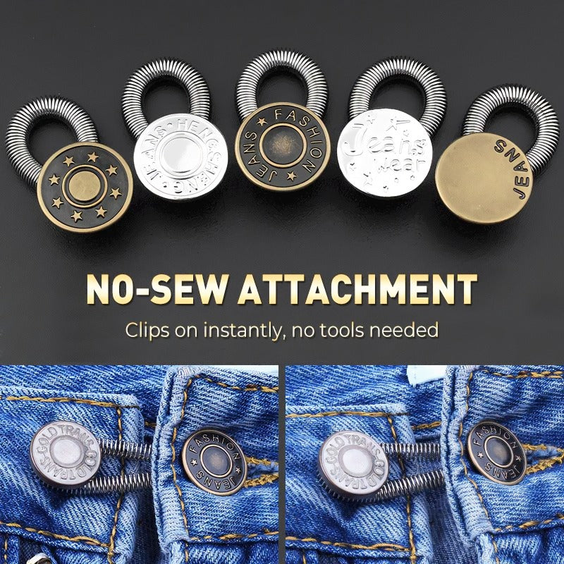 Spring Metal Waist Extension Buttons for Jeans