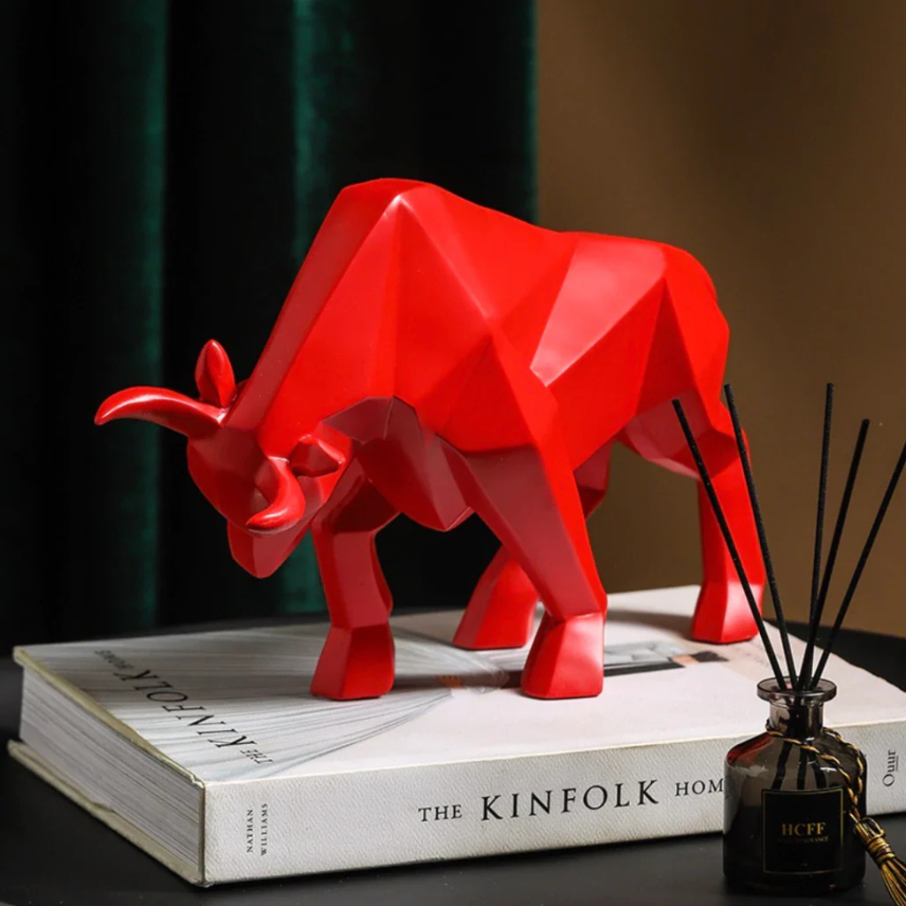 Geometric Bull Sculpture