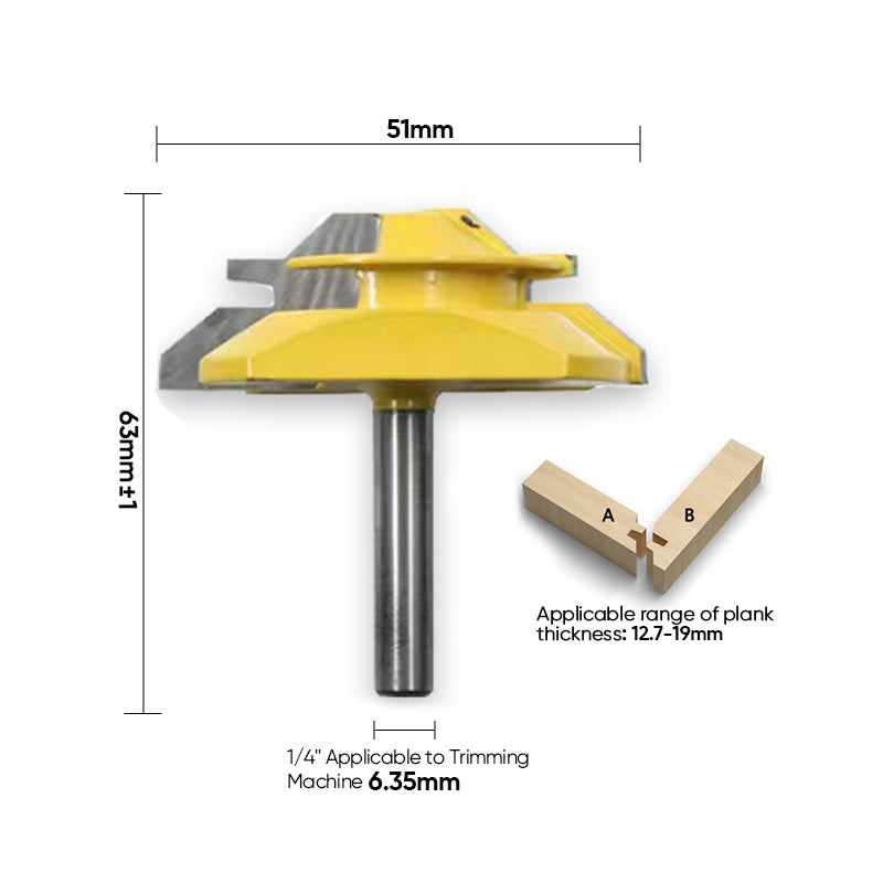 Router Bit 45-Degree Glue Joint Lock Miter