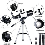 Professional Astronomical Telescope | 70mm Aperture, 300mm Focal Length & Easy Setup for Stargazing and Nature Exploration