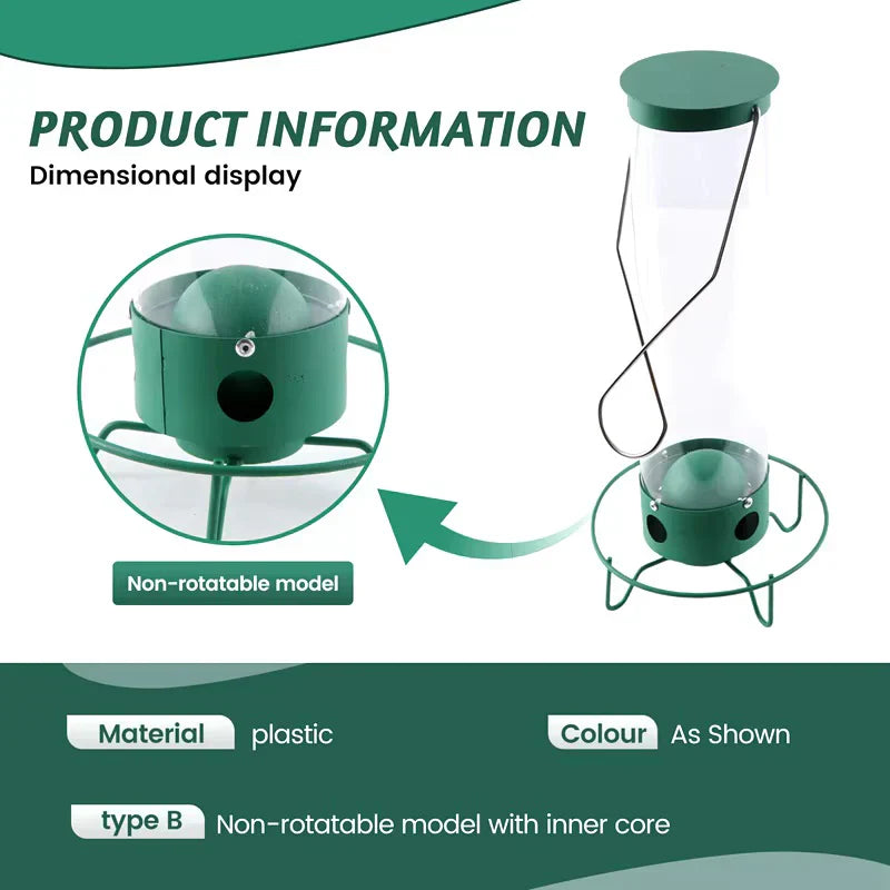 Squirrel Proof Bird Feeder | Heavy-Duty Metal, Multi-Feeding Ports & Ideal for Backyard Birdwatching