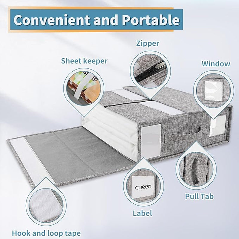 foldable bed sheet set organizer