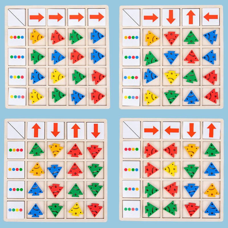 Wooden Table Color Direction Game For Kids