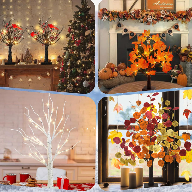 Atmospheric Light Tree with Red Birds – Flexible LED Decoration Tree