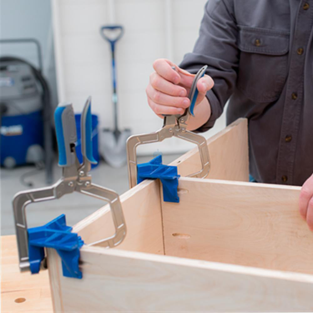 90-degree corner clamp and "T" support