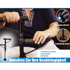 Non-slip collapsible walking cane with LED light