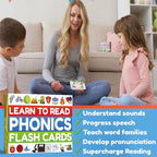 Phonics Flashcards - Learning to read in 20 steps - Digraphs CVC mixtures long vowel sounds