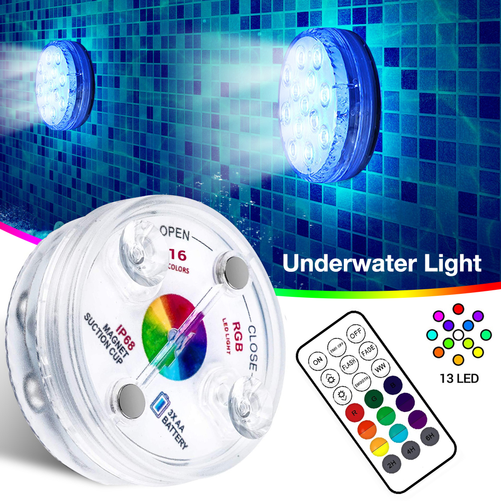 Underwater LED light with remote control – RGB multicolor pool lighting for bathrooms and ponds