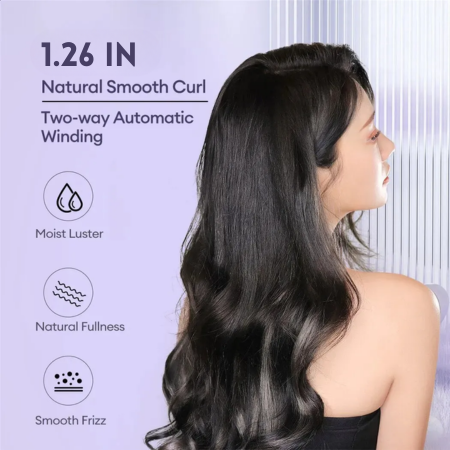2 in 1 Rotating Ceramic Curling Wand, 1.26 in Automatic Hair Curler