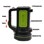 LED flashlight with side spotlight – Portable work light for camping and emergencies