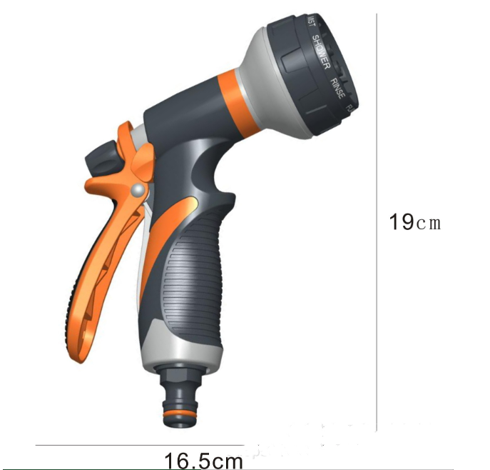 Multi-functional garden spray nozzle with 9 spray patterns – Ergonomic spray nozzle for garden irrigation