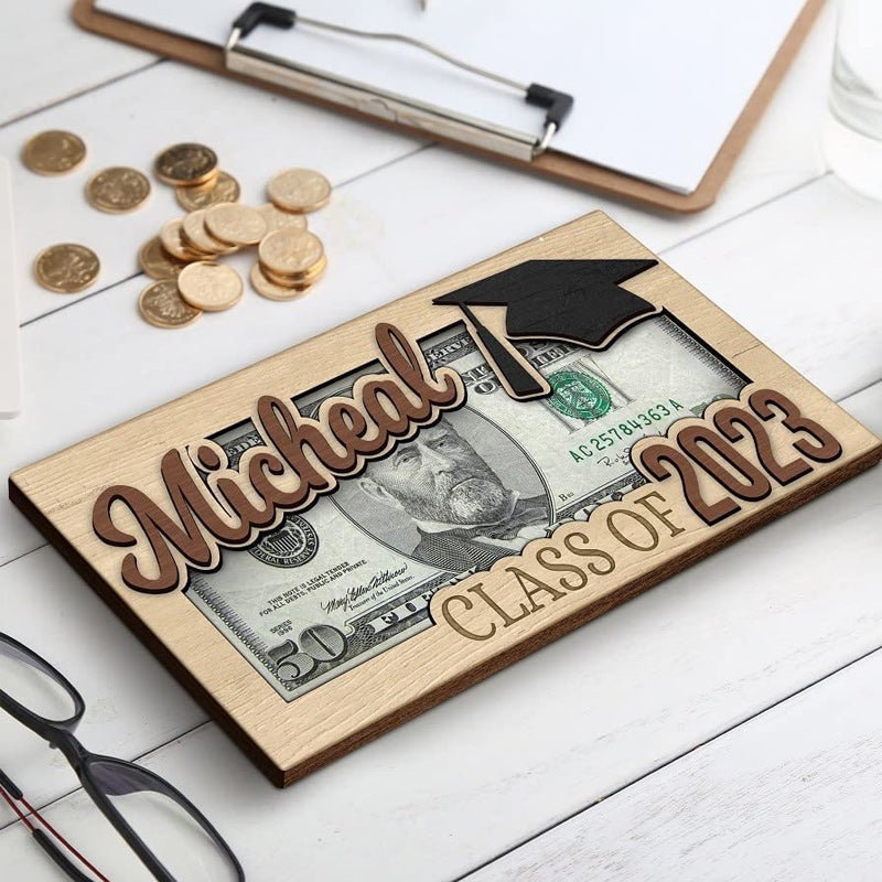 Personalized graduation money holder