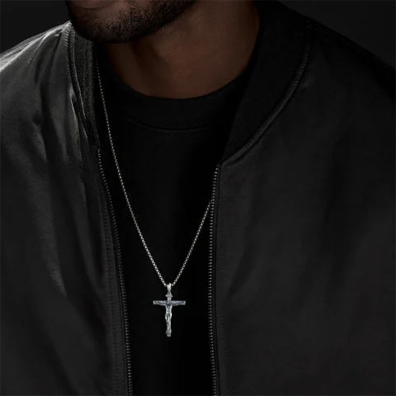 Titanium Steel Cross Pendant Necklace