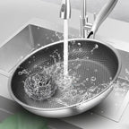 Non-stick stainless steel honeycomb frying pan
