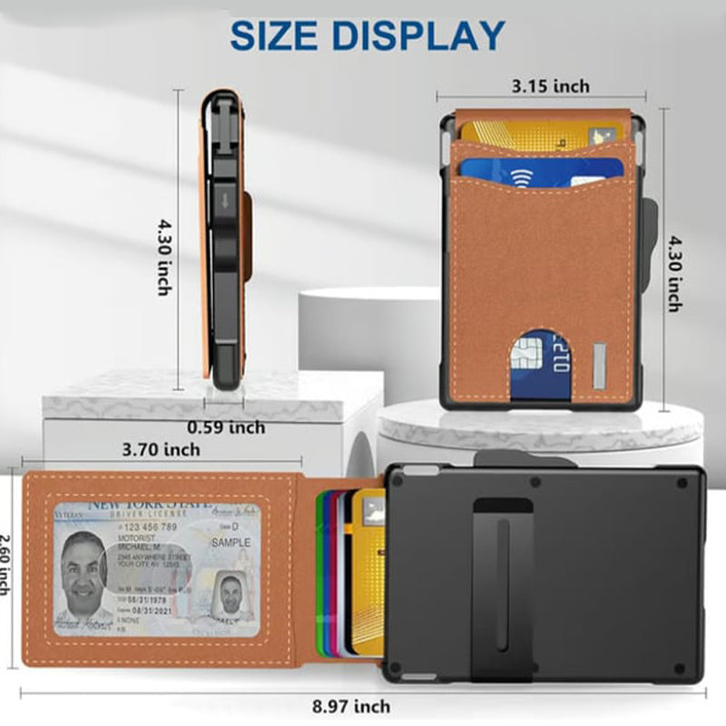 Men's Business Style PU Leather Card Slots for AirTag