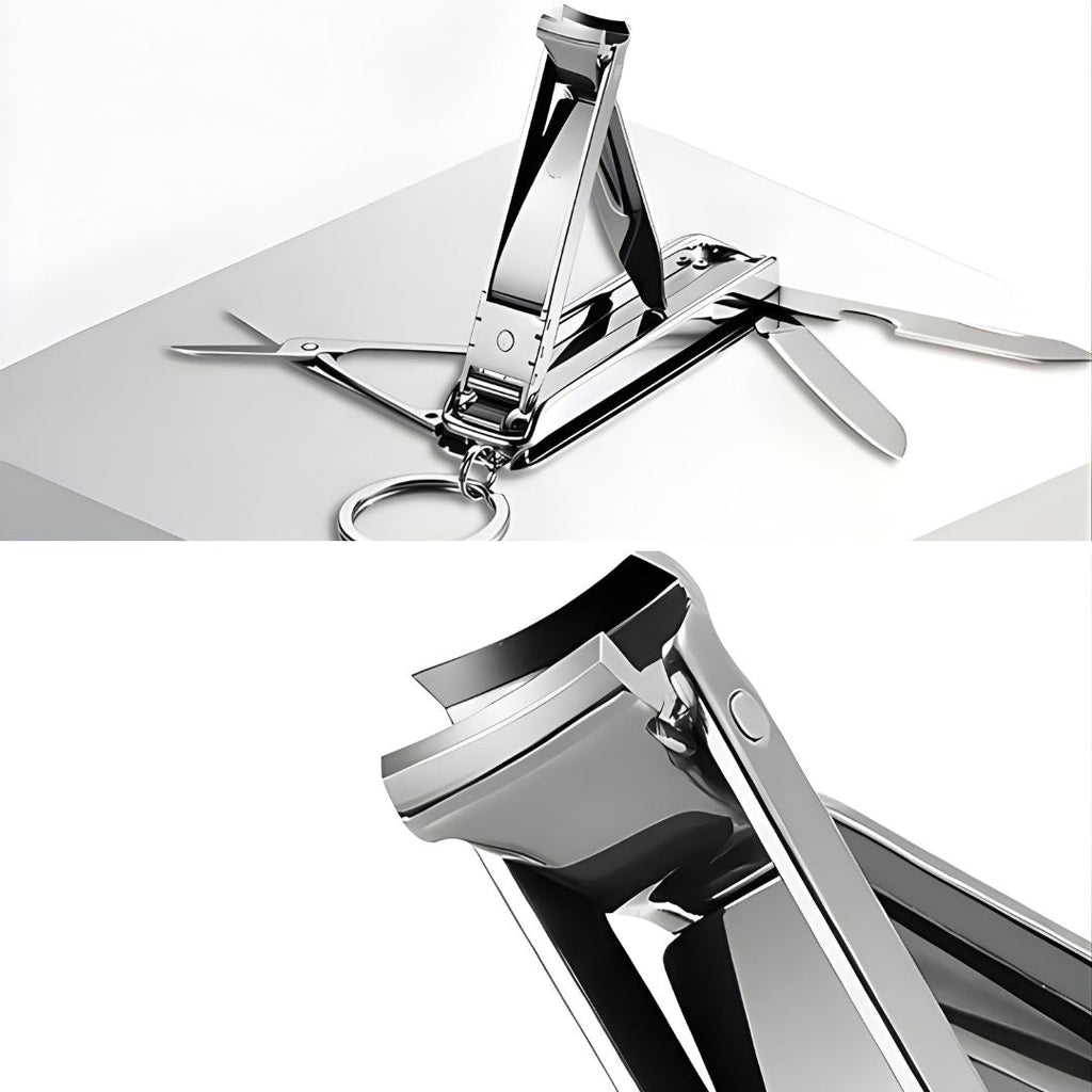 Function Nail Clipper Tool – 6-in-1 Grooming Gadget – Premium Stainless Steel – Compact Travel Carry for Busy Professionals