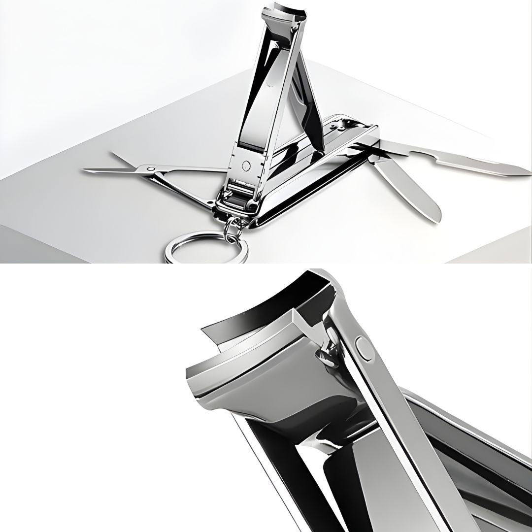 Function Nail Clipper Tool – 6-in-1 Grooming Gadget – Premium Stainless Steel – Compact Travel Carry for Busy Professionals