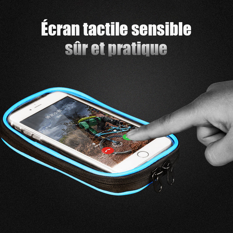Mountain bike bag with waterproof touchscreen