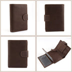 Vintage Leather PU Wallet with three compartments and multiple slots