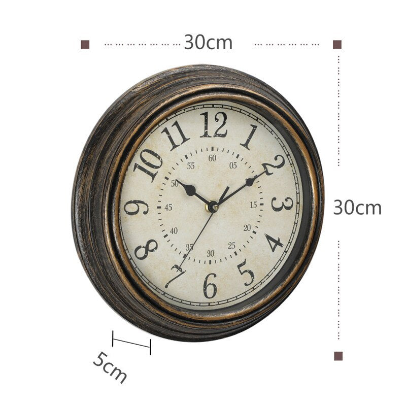 Vintage Retro Wall Clock with Wood Look – Timeless Design